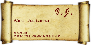 Vári Julianna névjegykártya